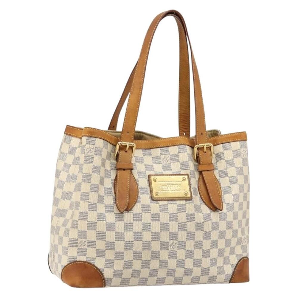 Louis Vuitton Damier Azur Hampstead MM Tote Bag White